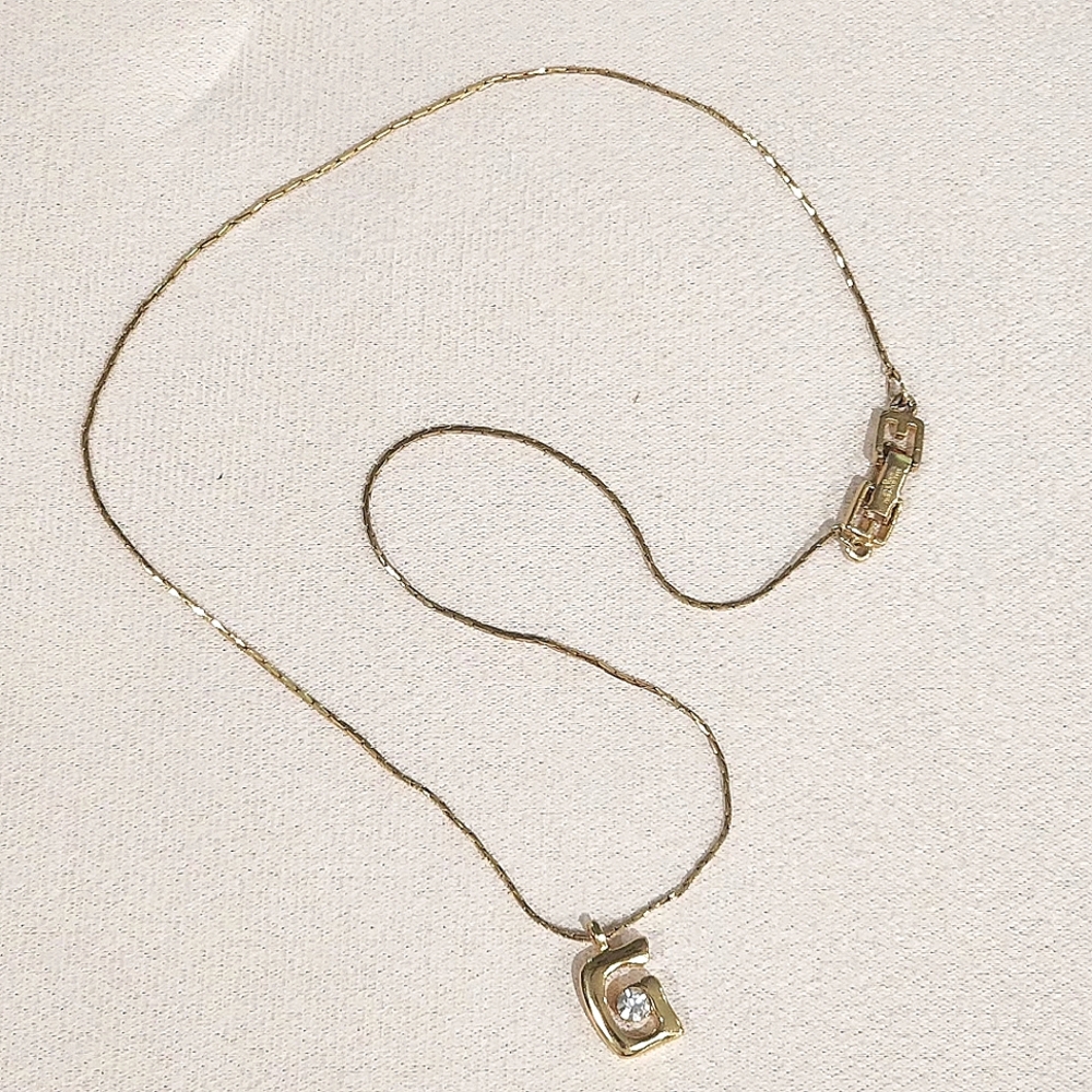 Auth GIVENCHY Gold Hardware G Rhinestones Necklace - Picture 6 of 10